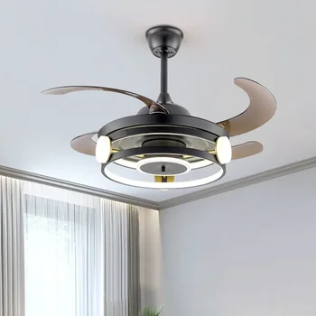 Модерна невидима вентиляторная лампа на тавана осветителни тела за тавана на хола, трапезария тиха жива таванна лампа с вграден вентилатор на тавана