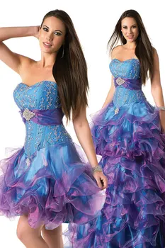 Най-добрата цена е Лилаво-Синя Рокля-Сърце С Подвижни Пола, Бална рокля, Пищни рокля на 2018 г., с рокли на шаферките vestido de noiva