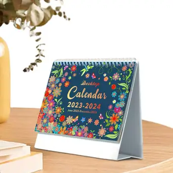 Настолни календари в 2024 година, месечната планер, настолни бележници, календари, креативни проектанти маси от дебела хартия и празници за студентски клас