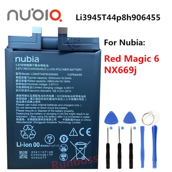Нова Оригинална Батерия 5050mAh Li3945T44p8h906455 за телефон ZTE Nubia Red Magic 6 Magic6 NX669j