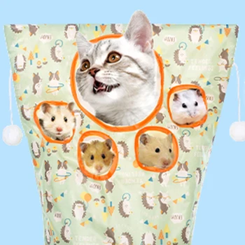 Нова чанта-тунел за котки, Тунел за едно коте, една Кофа за бормашини за малки домашни любимци, Сглобяеми Интерактивни играчки за котки С плюшени топки, стоки за домашни любимци