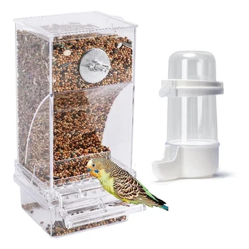 Няма елементарно Хранилки за птици в клетки, Захранващи вода за птиците В пакет, автоматична контейнер за храна за папагали