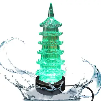 Осветление за аквариум във формата на Пагода Цветна Подводна лампа Украса за аквариум Светят в тъмното Множество Цветна Подводна лампа