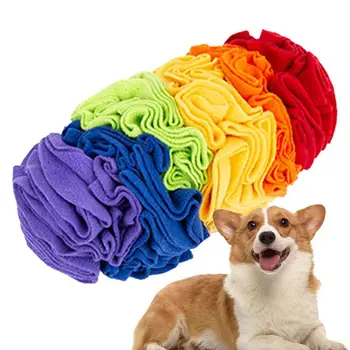 Подложка За Нюхания Домашни Любимци Rainbow Пет Snuffle Mat For Dogs 10X6Inch Sniffle Интерактивна Игра-Забавление За Облекчаване на Скука Подложка За Хранене на Кучета