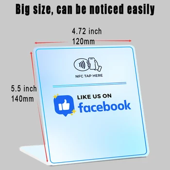 Поставка за NFC-дисплей с печат Facebook Голям Размер