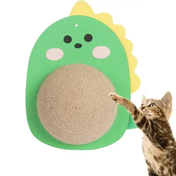 Сизалевый топка, играчка-когтеточка за котки, стълбове за облекчаване на стреса, сизалевая въже, сладък и здрав топчета във формата на малък динозавър за котки и коте