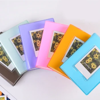 Сладък мини-албум за визитни картички, за Включване в прозрачен албум от желе от PVC с шарени хризантеми, Свежи Цветни фотокарточки в корици