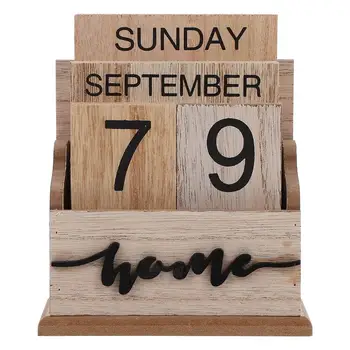 Тенис на дървен календар Украса за вашия десктоп календар Изделия от дърво за дома