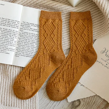 Термоноски от 2 теми, вълнени чорапи в стил ретро, Леки чорапи, Обувки за подарък