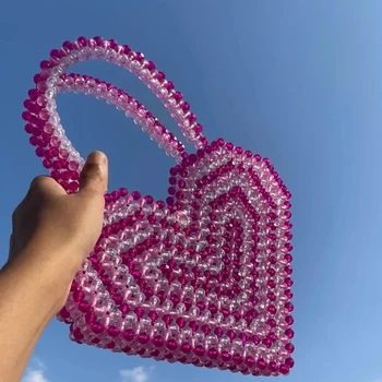 Уникален дизайн С дръжка Love Design за Дамски чанти ръчна изработка, украсени с мъниста, за почивка на известни личности, дамски чанти за партита, чанти по поръчка на Едро