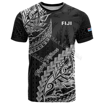 Фиджи 2023 Ръгби Стил Полинезия 3D Принт Окото Влакна Тениска Блузи Летни Тениски Мъжки Градинска Облекло Гащета Ръкав, Спортни и Ежедневни Риза-4