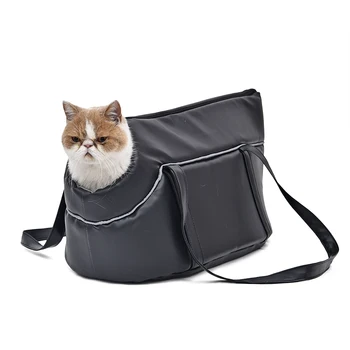 Чанта за домашни любимци от изкуствена кожа, переноска за котка, кученце, градинска чанта на едно рамо, с високо качество, безплатна доставка, една дупка, лесно се пренася