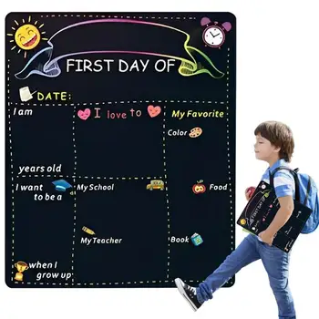 Черна дъска Back To School Двустранен Училищна Дъска Първия И Последния Ден от 1-Ия Ден на Предучилищна / Детска градина Реквизит За Снимки за Еднократна употреба 10